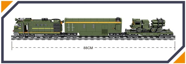 Elektrischer Militärzug aus der "Rail Train Serie" von Kazi, 1174 Teile, KY98252